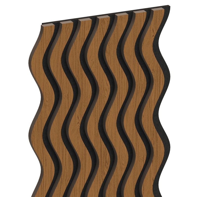 Mexen Lam-SF 02 Akustische Wandpaneele 280 x 30 cm, Filz 9 mm, technisches Furnier, Eiche Natur - S106-280-02-042