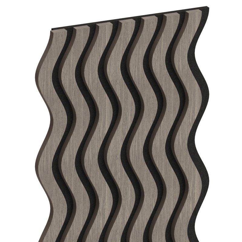 Mexen Lam-SF 02 Akustische Wandpaneele 280 x 30 cm, Filz 9 mm, technisches Furnier, Graue Eiche - S106-280-02-043