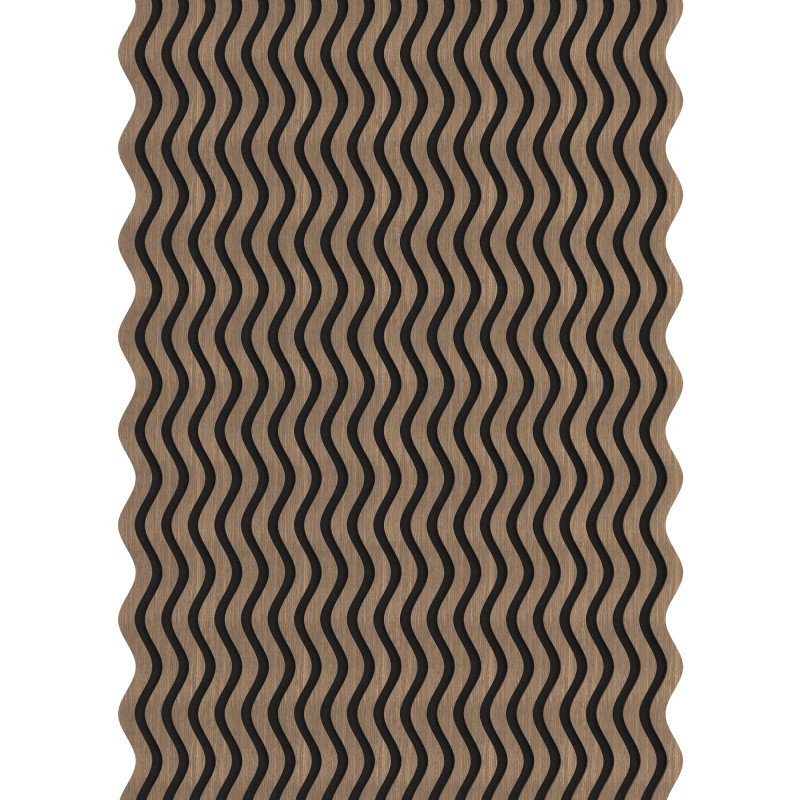 Mexen Lam-SF 02 Akustische Wandlamellen 280 x 30 cm, Filz 9 mm, technisches Furnier, Dunkle Walnuss - S106-280-02-044