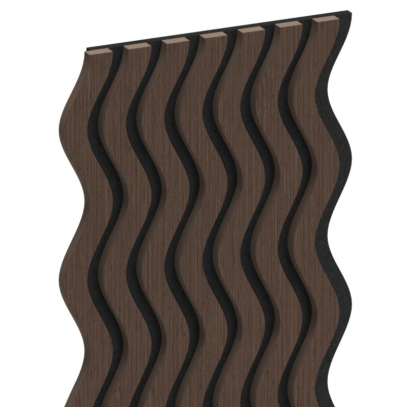 Mexen Lam-SF 02 Akustische Wandlamellen 280 x 30 cm, Filz 9 mm, technisches Furnier, Mocca Eiche - S106-280-02-045