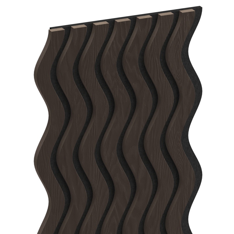 Mexen Lam-SF 02 Akustische Wandpaneele 280 x 30 cm, Filz 9 mm, Technisches Furnier, Schwarze Eiche - S106-280-02-046