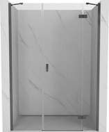 Mexen Mist-H Rechte aufschwingbare Duschtür 155 cm, transparent, Gun Metal - 8A5-155-001-95-00-P