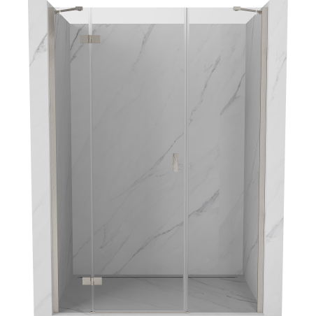 Mexen Mist-H Duschtür links 145 cm, transparent, gebürsteter Nickel - 8A5-145-001-97-00-L