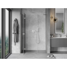 Mexen Mist-H linke, schwenkbare Duschwand 155 cm, transparent, gebürsteter Nickel - 8A5-155-001-97-00-L