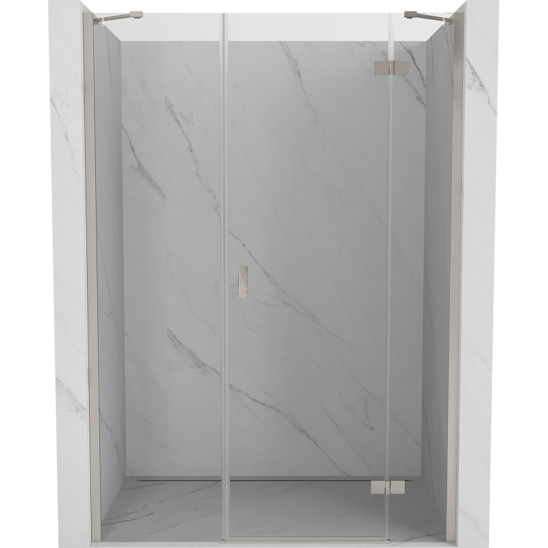 Mexen Mist-H rechts schwenkbare Duschabtrennung 120 cm, transparent, gebürstetes Nickel - 8A5-120-001-97-00-P