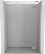 Mexen Mist-H duschdoppelschwenktür rechts 125 cm, transparent, gebürstetes Nickel - 8A5-125-001-97-00-P