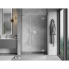 Mexen Mist-H duschdrehtür rechts 140 cm, transparent, gebürsteter Nickel - 8A5-140-001-97-00-P