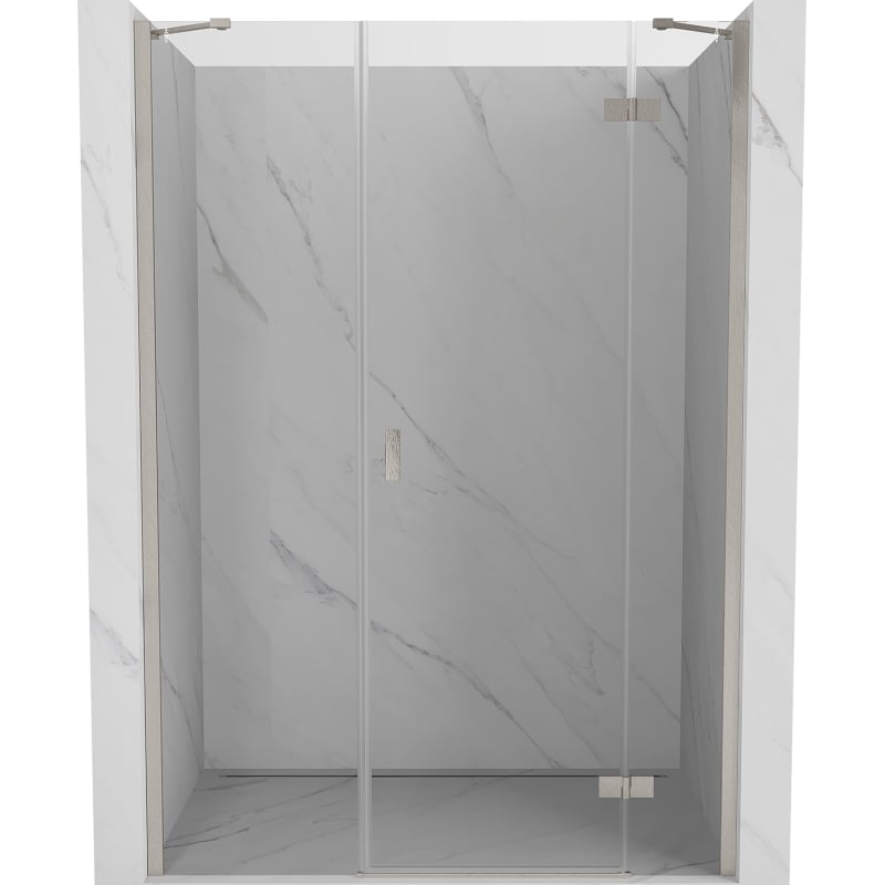 Mexen Mist-H Duschtür, rechts, 150 cm, transparent, gebürstetes Nickel - 8A5-150-001-97-00-P
