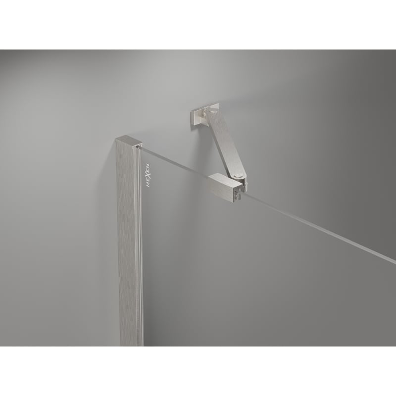Mexen Mist-H rechts angeschlagene Duschschwingtür 155 cm, transparent, gebürsteter Nickel - 8A5-155-001-97-00-P