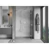 Mexen Mist-H rechts angeschlagene Duschschwingtür 155 cm, transparent, gebürsteter Nickel - 8A5-155-001-97-00-P