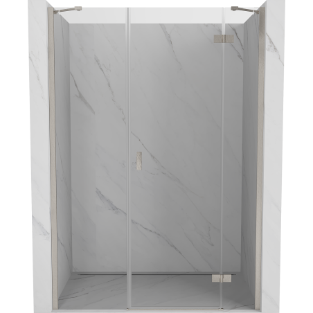 Mexen Mist-H rechts angeschlagene Duschdrehtür 160 cm, transparent, gebürsteter Nickel - 8A5-160-001-97-00-P