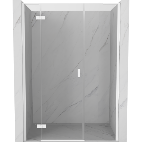 Mexen Mist-H L Linke Pendeltür Dusche 125 cm, transparent, weiß - 8A5L-125-001-20-00-L
