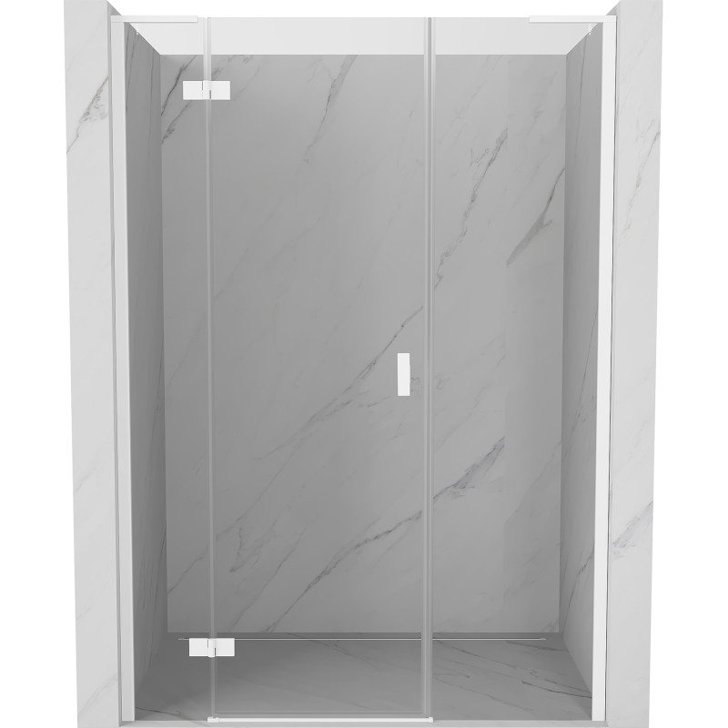 Mexen Mist-H L Duschabtrennung schwenkbar links 130 cm, transparent, weiß - 8A5L-130-001-20-00-L