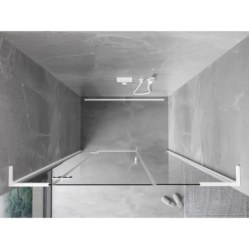 Mexen Mist-H L Linke Duschtür 140 cm, transparent, weiß - 8A5L-140-001-20-00-L