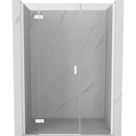 Mexen Mist-H L Linke Duschtür 140 cm, transparent, weiß - 8A5L-140-001-20-00-L