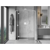 Mexen Mist-H L linke, schwenkbare Duschtür 145 cm, transparent, weiß - 8A5L-145-001-20-00-L