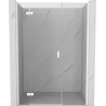 Mexen Mist-H L linke, schwenkbare Duschtür 145 cm, transparent, weiß - 8A5L-145-001-20-00-L