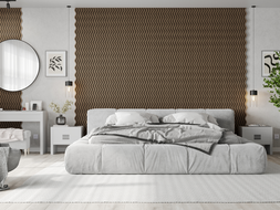 Mexen Lam-SF 02 Akustische Wandlamellen 280 x 30 cm, Filz 9 mm, technisches Furnier, Dunkle Walnuss - S106-280-02-044