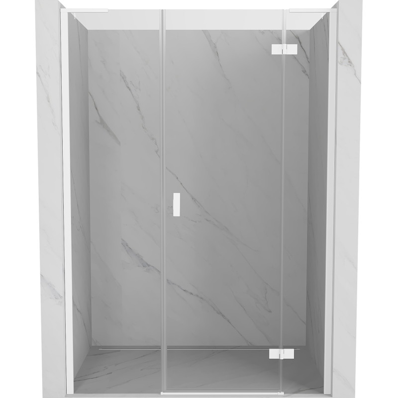 Mexen Mist-H L Duschtür, rechts öffnend, 130 cm, transparent, weiß - 8A5L-130-001-20-00-P