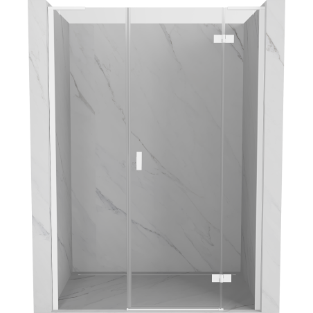 Mexen Mist-H L schwenkbare Duschtür rechts 135 cm, transparent, weiß - 8A5L-135-001-20-00-P