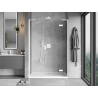Mexen Mist-H L rechte, schwenkbare Duschabtrennung 140 cm, transparent, weiß - 8A5L-140-001-20-00-P