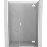 Mexen Mist-H L rechte, schwenkbare Duschabtrennung 140 cm, transparent, weiß - 8A5L-140-001-20-00-P