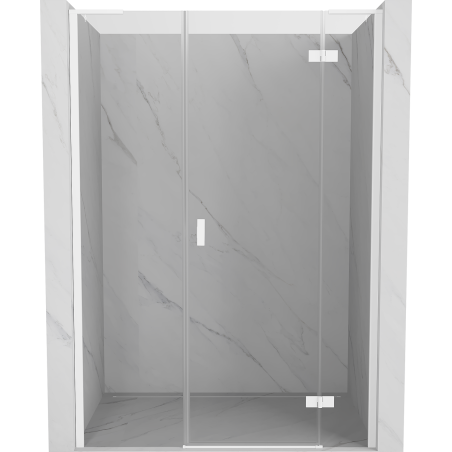Mexen Mist-H L Rechts angeschlagene Duschtür 160 cm, transparent, weiß - 8A5L-160-001-20-00-P