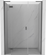 Mexen Mist-H L linke schwenkbare Duschtür 120 cm, transparent, gun gray gebürstet - 8A5L-120-001-66-00-L