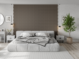 Mexen Lam-SF 01 Schallabsorber Wandleisten 280 x 30 cm, Filz 9 mm, technische Furnier, Graue Eiche - S106-280-01-043