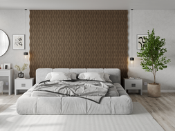 Mexen Lam-SF 01 Akustische Wandpaneele 280 x 30 cm, Filz 9 mm, technisches Furnier, Dunkle Walnuss - S106-280-01-044