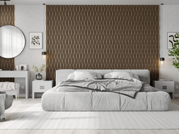 Mexen Lam-SF 01 Lam-SF 26 Akustik-Wandpaneele 280 x 30 cm, Filz 9 mm, technisches Furnier, Dunkle Walnuss - S106-280-26-044
