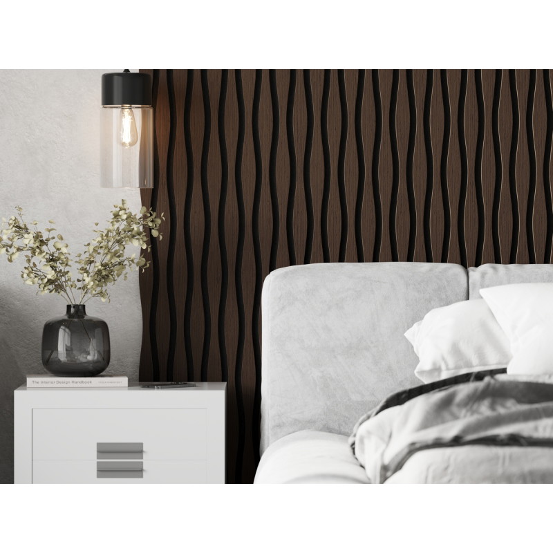 Mexen Lam-SF 01 Lam-SF 26 akustische Wandpaneele 280 x 30 cm, 9 mm Filz, technisches Furnier, Eiche Mocca - S106-280-26-045