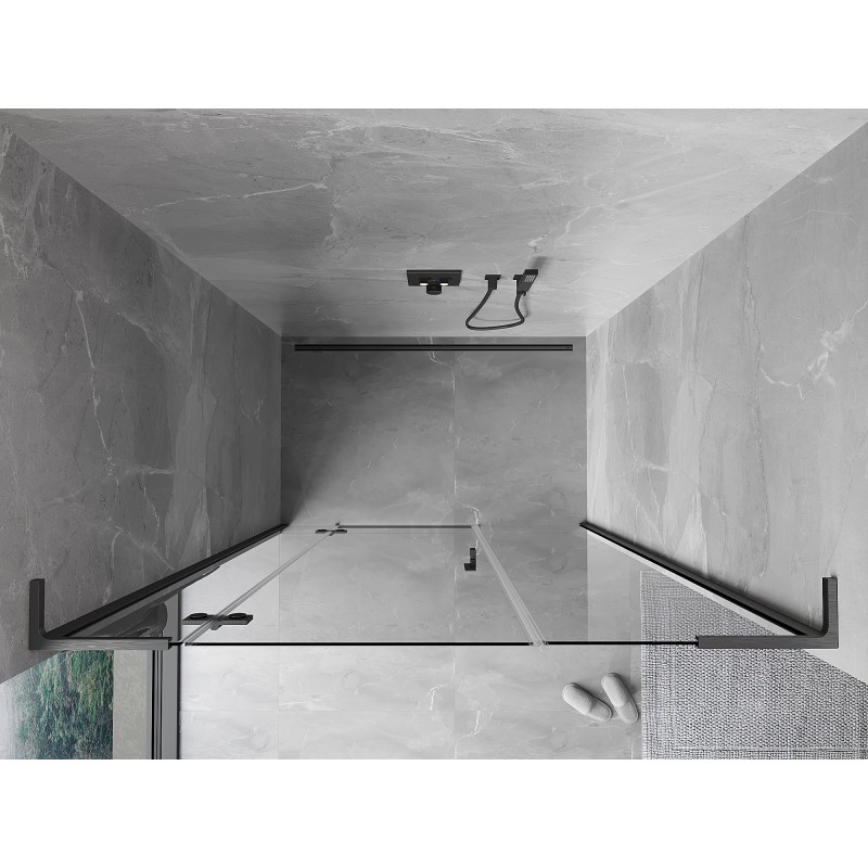 Mexen Mist-H L linke, nach innen öffnende Duschkabinentür 130 cm, transparent, gebürstet gun gray - 8A5L-130-001-66-00-L
