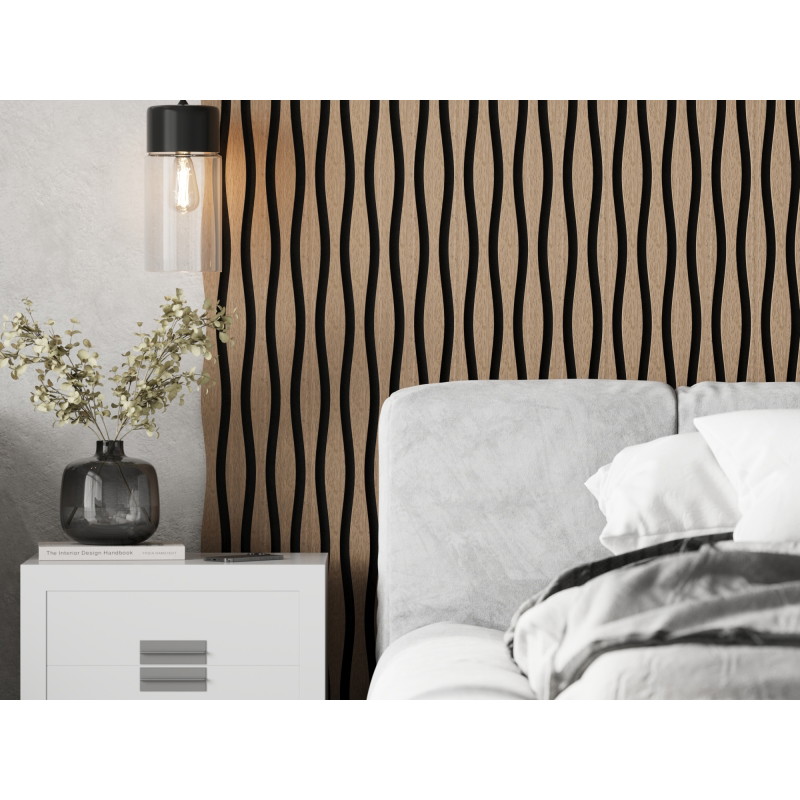 Mexen Lam-SF 01 Lam-SF 26 akustische Wandpaneele, 280 x 30 cm, Filz 9 mm, technisches Furnier, Hellnuss - S106-280-26-047