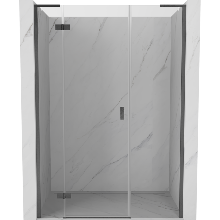 Mexen Mist-H L Linke, schwenkbare Duschabtrennung 160 cm, transparent, gun gray gebürstet - 8A5L-160-001-66-00-L