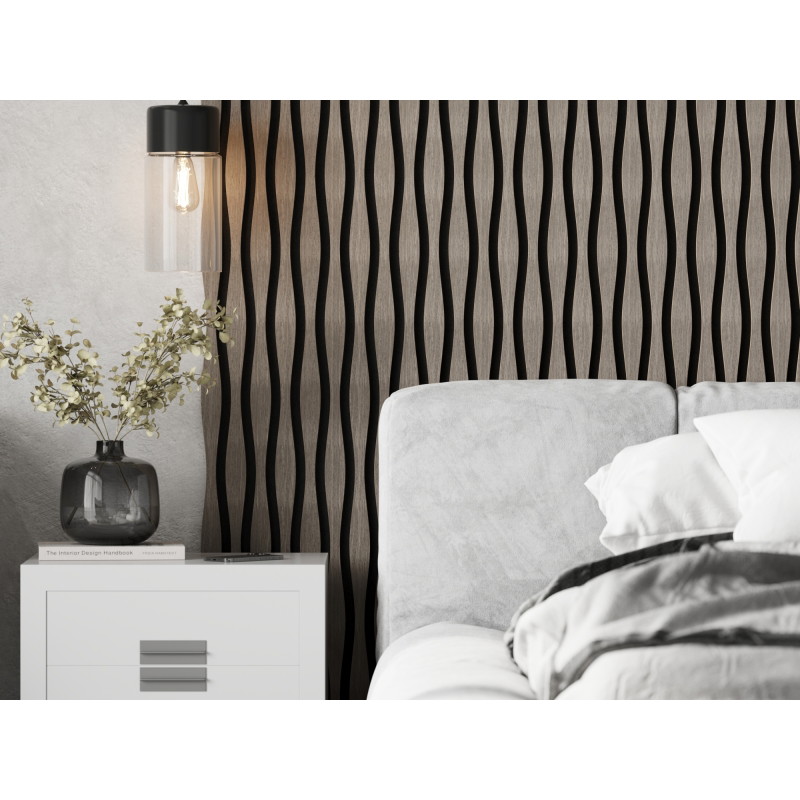 Mexen Lam-SF 01 Lam-SF 26 akustische Wandpaneele 280 x 30 cm, Filz 9 mm, technisches Furnier, Graue Eiche - S106-280-26-043