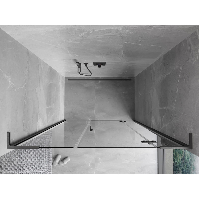 Mexen Mist-H L Rechts öffnende Duschtür 135 cm, Transparent, Gebürstet Graupistol - 8A5L-135-001-66-00-P