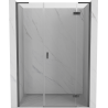Mexen Mist-H L Anschlagbare Duschabtrennung rechts 145 cm, transparent, gebürstet gun grey - 8A5L-145-001-66-00-P