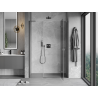 Mexen Mist-H L Duschdrehtür rechts 150 cm, transparent, gebürstet in gun gray - 8A5L-150-001-66-00-P