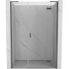 Mexen Mist-H L Rechte Duschdrehtür 155 cm, transparent, gebürstet in Gun Gray - 8A5L-155-001-66-00-P