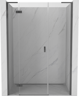 Mexen Mist-H L Duschtür, links öffnend, 135 cm, transparent, Gun Metal - 8A5L-135-001-95-00-L