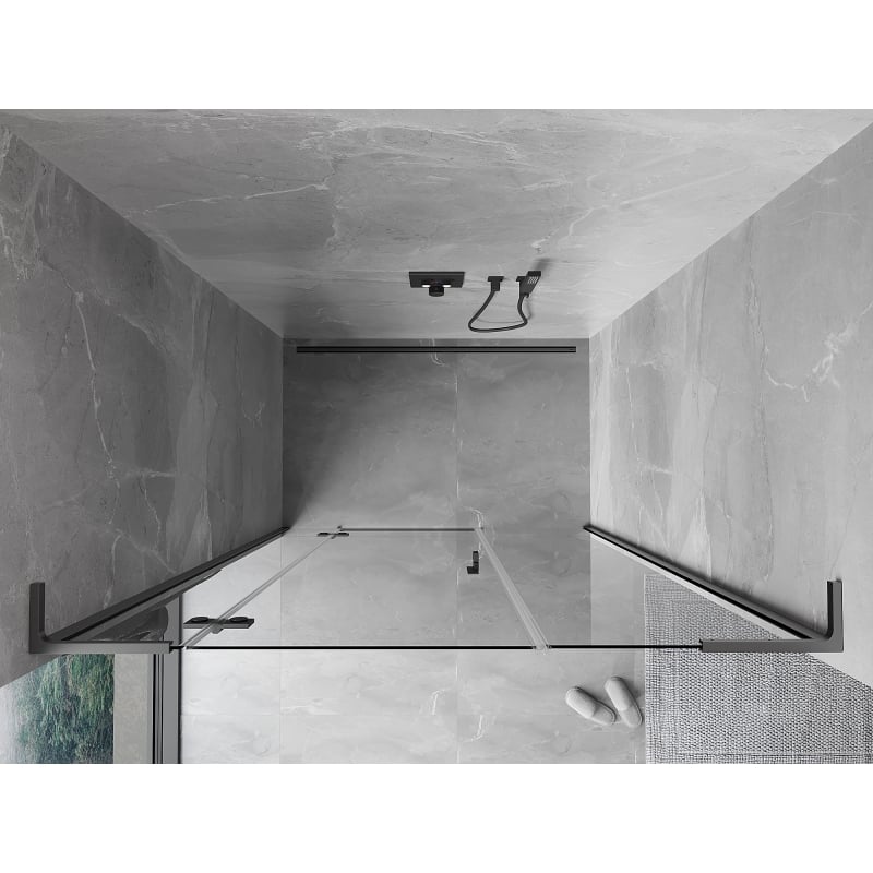 Mexen Mist-H L linke Pendeltür für Dusche 140 cm, transparent, Gunmetal - 8A5L-140-001-95-00-L