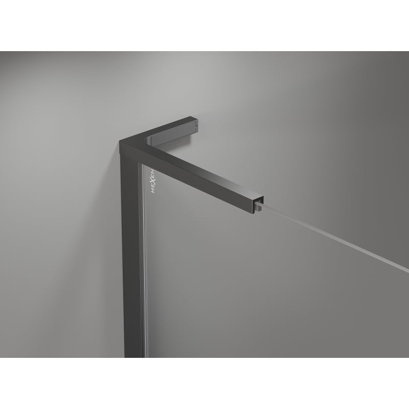 Mexen Mist-H L rechtsschwenkende Duschtür 125 cm, transparent, Gun Metal - 8A5L-125-001-95-00-P