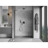 Mexen Mist-H L Rechte, schwenkbare Duschabtrennung 130 cm, transparent, Gun Metal - 8A5L-130-001-95-00-P