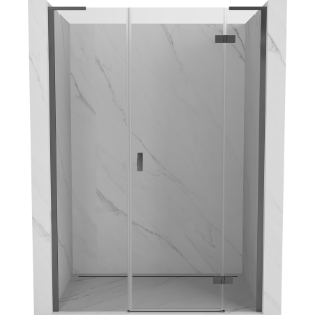 Mexen Mist-H L Rechte, schwenkbare Duschabtrennung 130 cm, transparent, Gun Metal - 8A5L-130-001-95-00-P