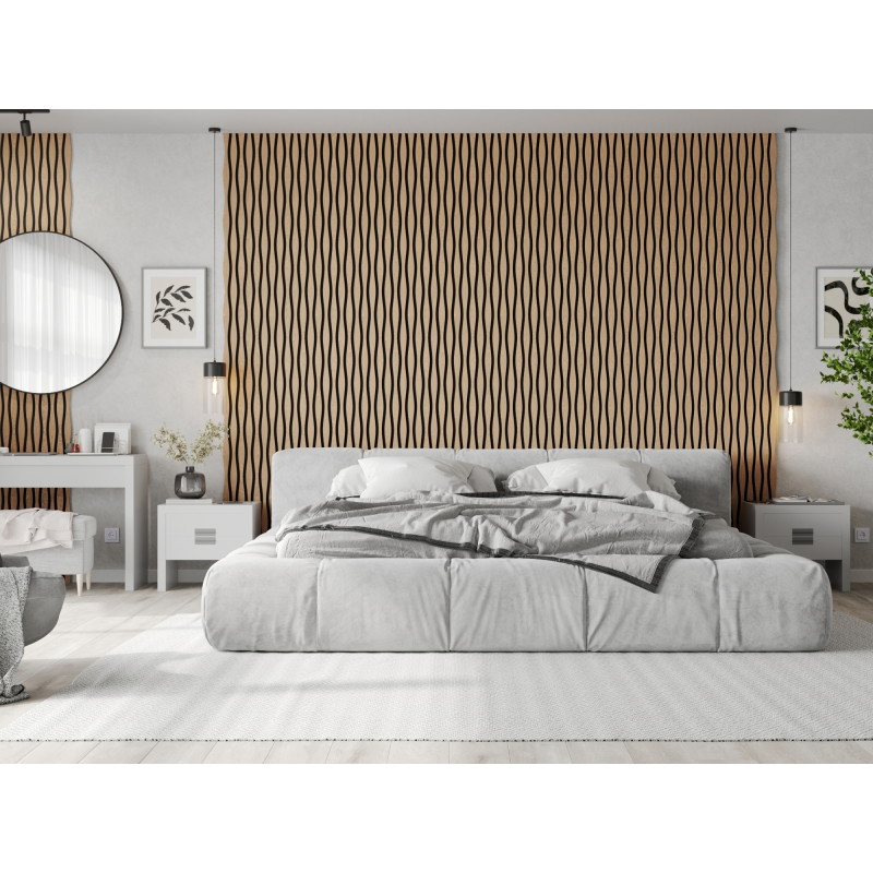 Mexen Lam-SF 01 Lam-SF 26 akustische Wandpaneele 280 x 30 cm, Filz 9 mm, Technisches Furnier, Gebleichte Eiche - S106-280-26-040