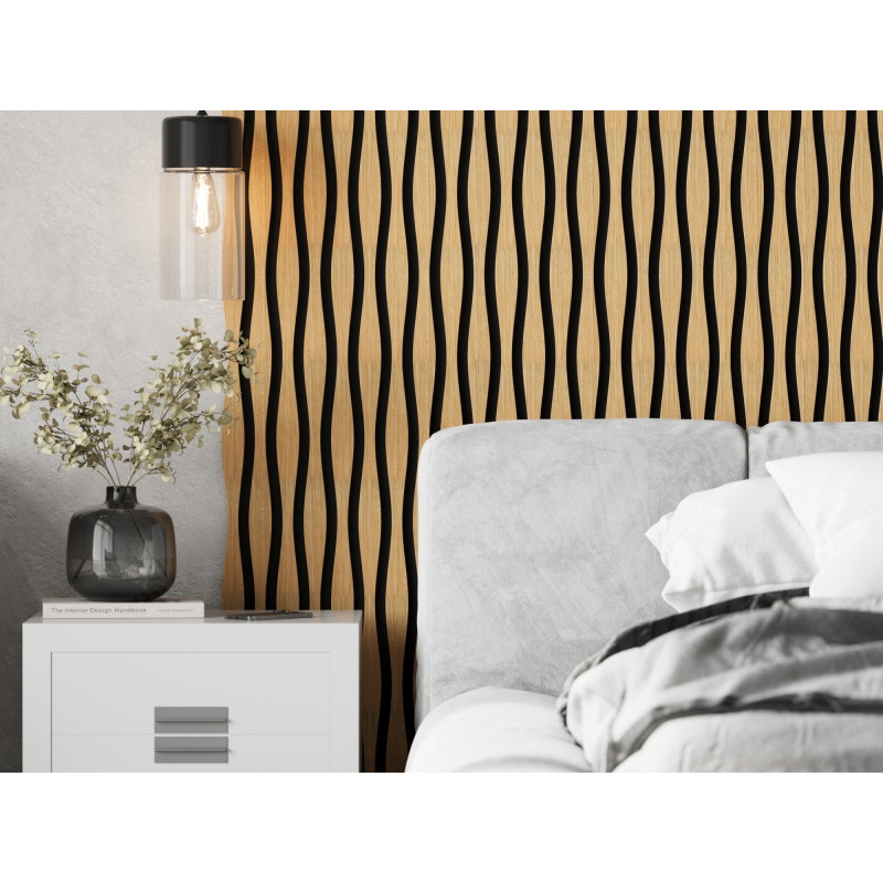 Mexen Lam-SF 01 Akustische Wandpaneele Lam-SF 26 280 x 30 cm, 9 mm Filz, technisches Furnier, Eiche Classic - S106-280-26-041