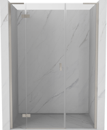 Mexen Mist-H L links angeschlagene Duschdrehtür 140 cm, transparent, gebürsteter Nickel - 8A5L-140-001-97-00-L