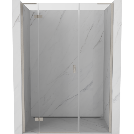 Mexen Mist-H L links öffnende Duschtür 150 cm, transparent, gebürsteter Nickel - 8A5L-150-001-97-00-L