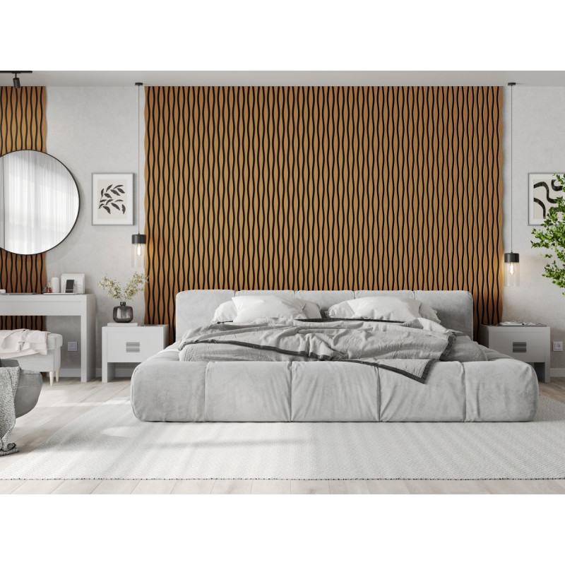 Mexen Lam-SF 01 Lam-SF 26 akustische Wandpaneele 280 x 30 cm, Filz 9 mm, technisches Furnier, Natürliches Eichenholz